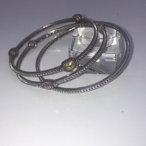 ❌SOLD❌Set of 3sterling silver Judith ripka bangles